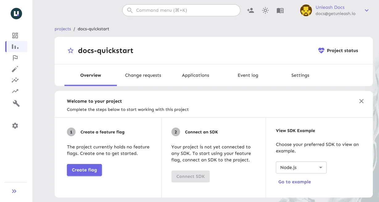 The Unleash Admin UI onboarding experience