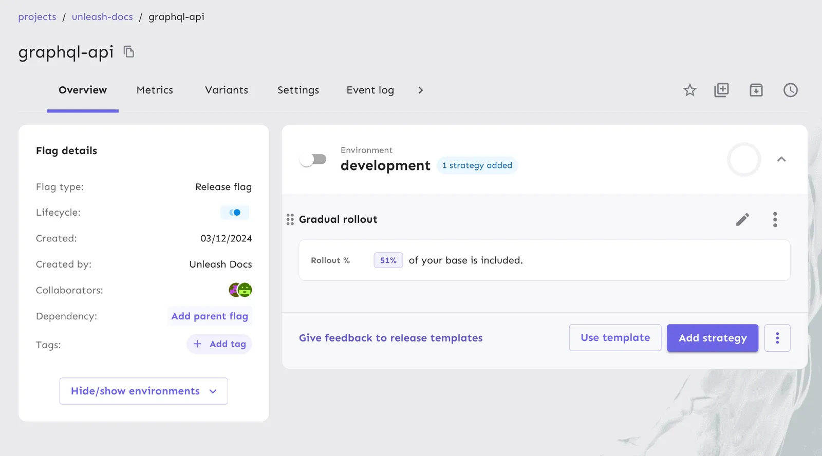 Feature parent flag