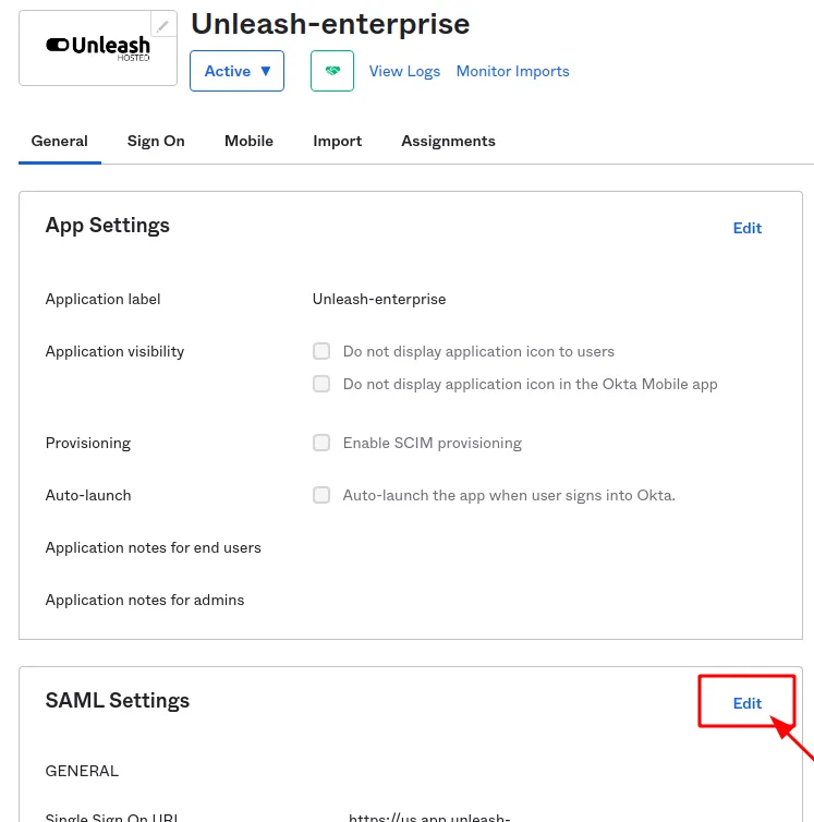SAML 2.0 Okta edit