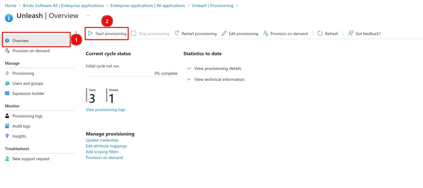 Enable provisioning