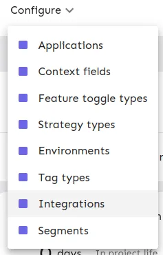 Integrations menu.