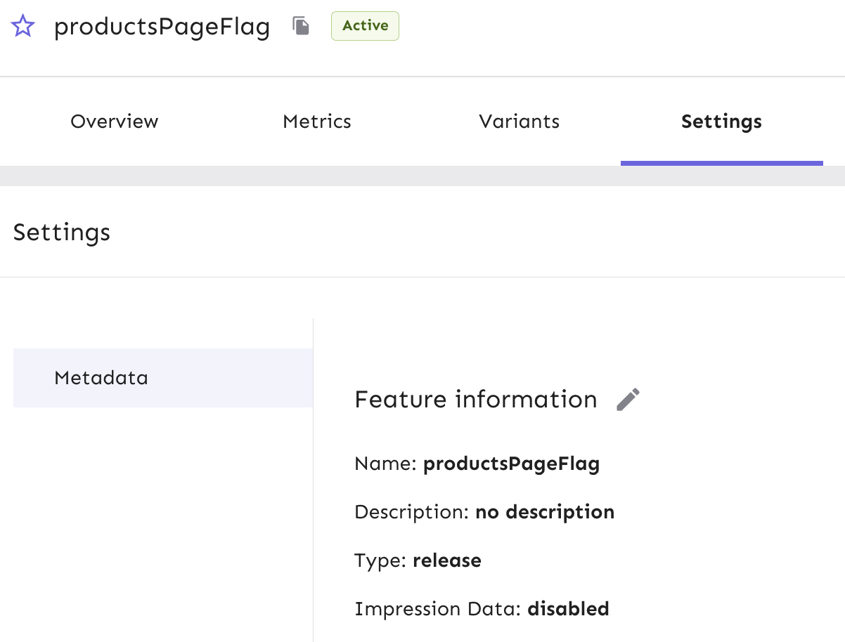 From your flag page in Unleash, you go to Settings and edit the settings for your flag called &#39;feature information&#39;.
