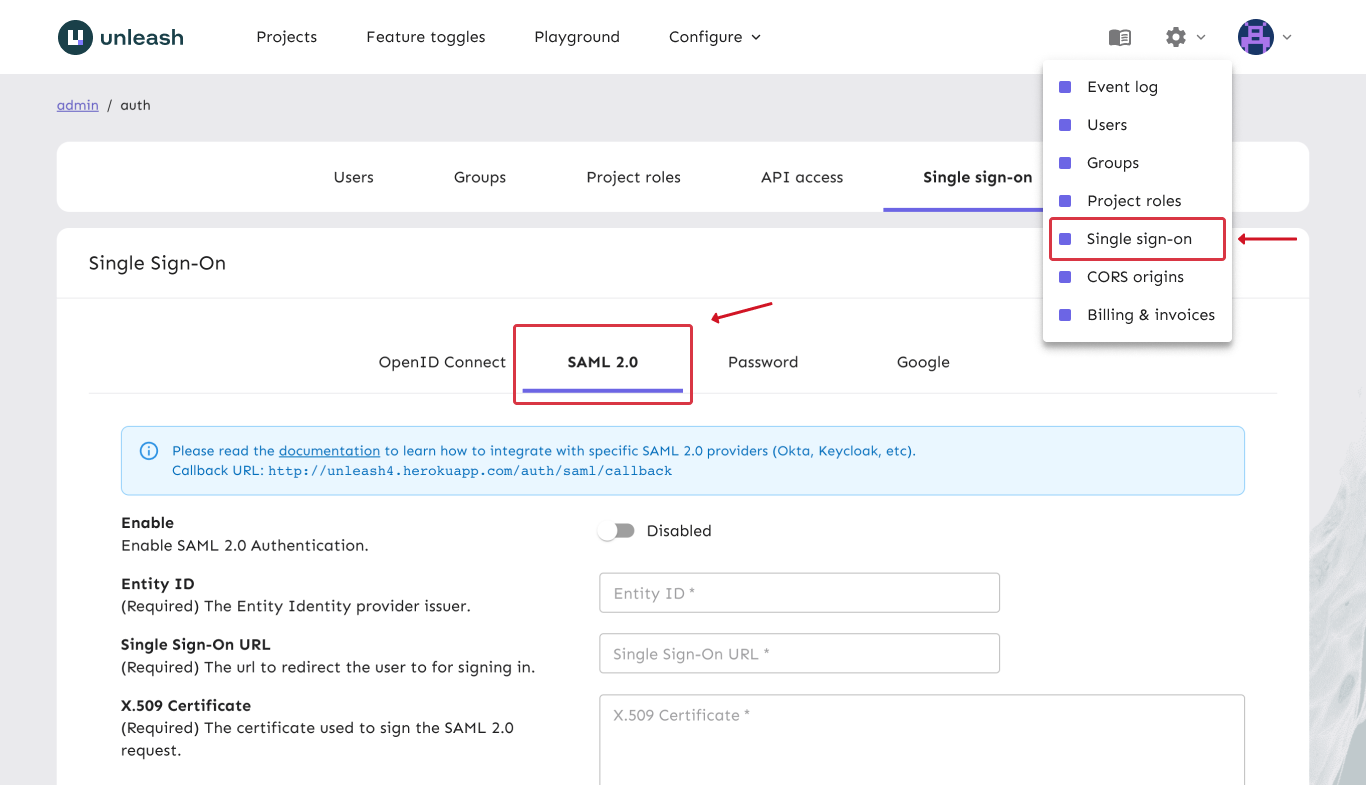 How to add SSO with SAML 2.0 Keycloak